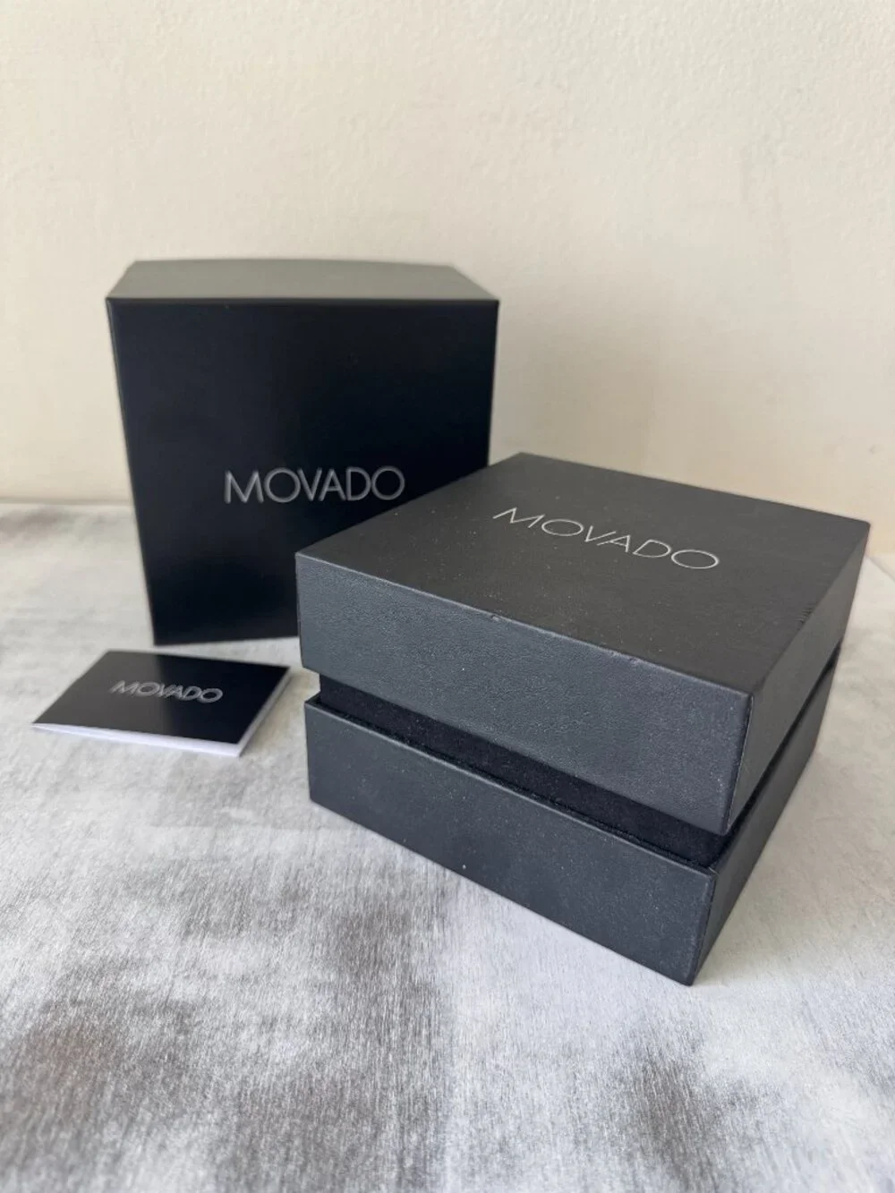 Genuine MOVADO Black Watch Presentation Box With Case, UNISEX without Watches!